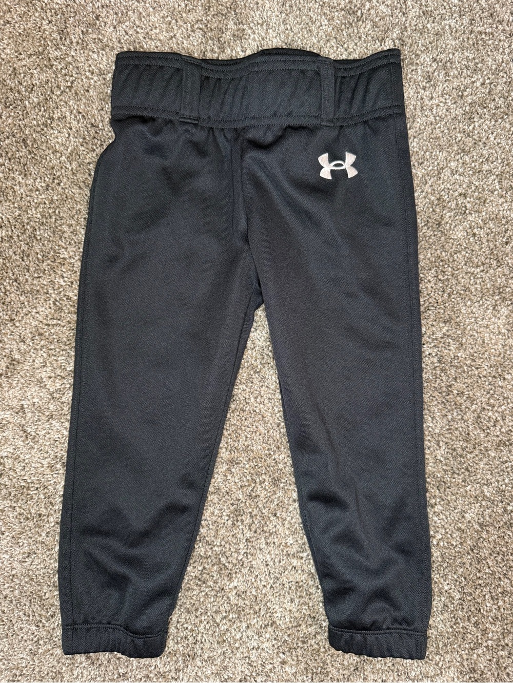 Under Armour Black Kids Baseball Pants with White Logo